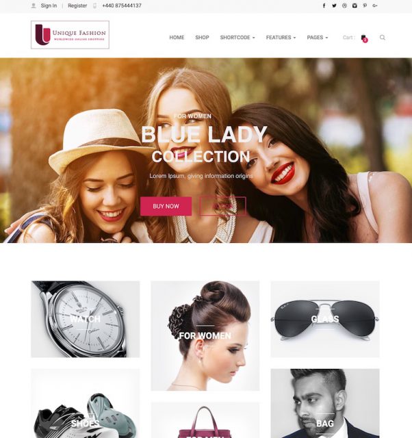 Website - WordPress retail - fashion