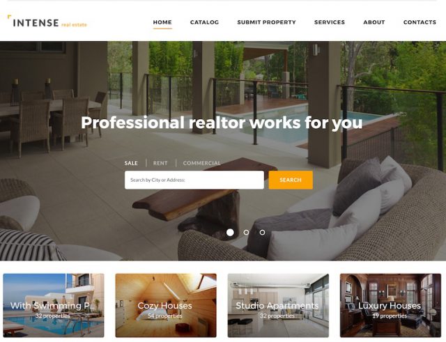 WordPress real estate template